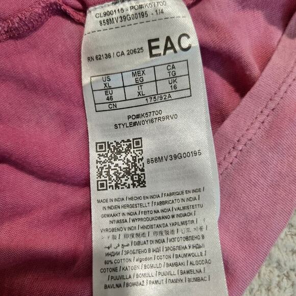 Guess Pink Tie-front Y2K Style Crop Top T-shirt with Beach Graphic Size XL - Picture 8 of 10